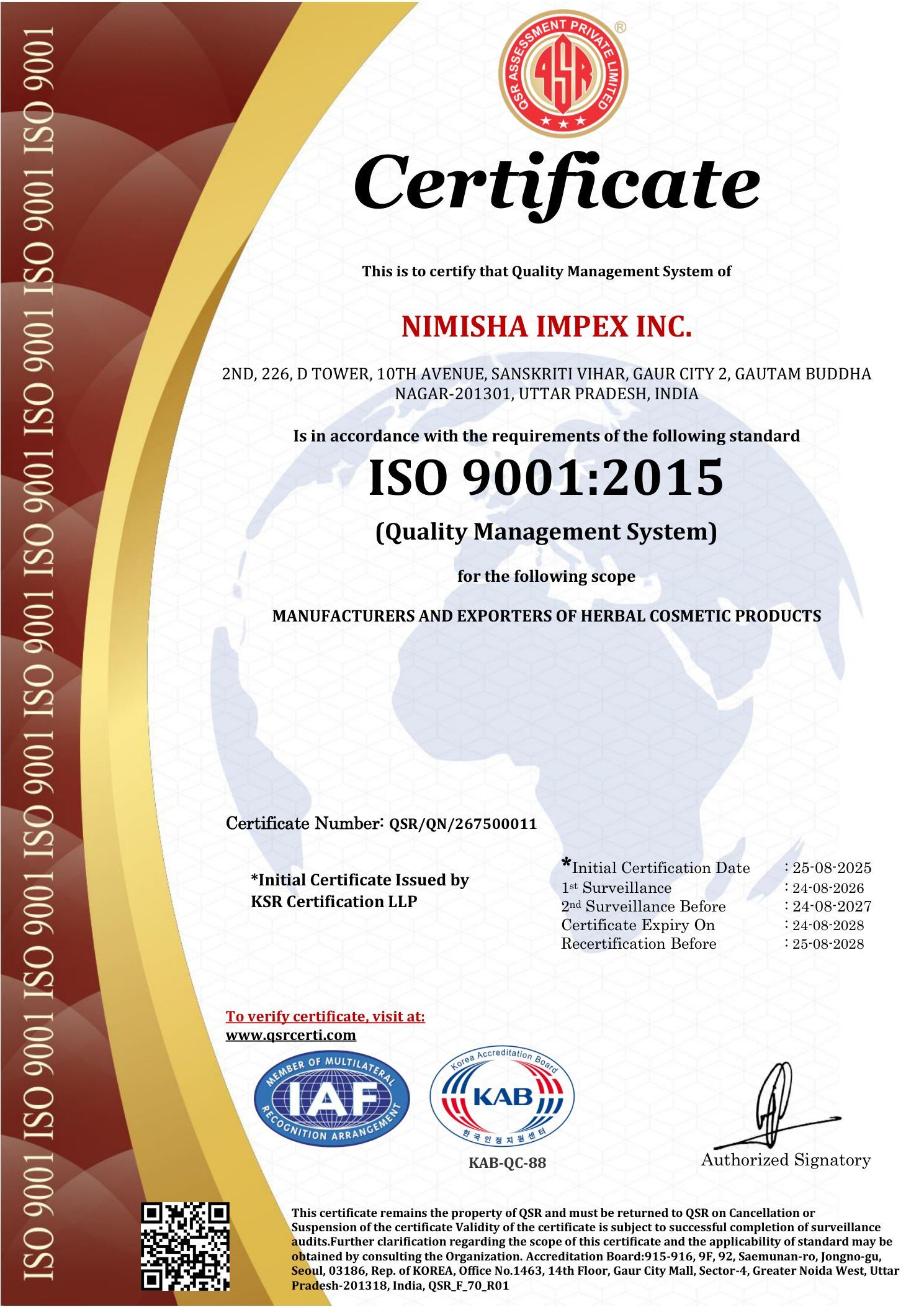 NIMISHA IMPEX INC