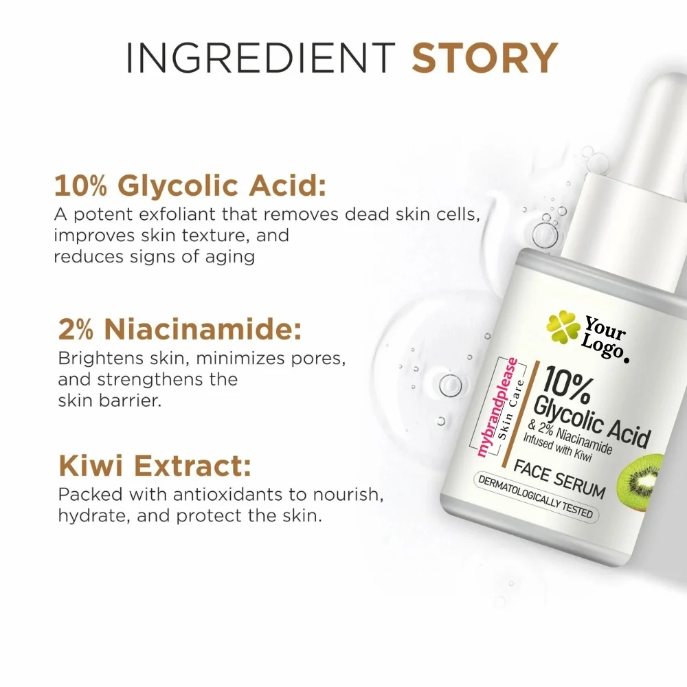 10% Glycolic Acid + 2% Niacinamide Infused with Kiwi Face Serum