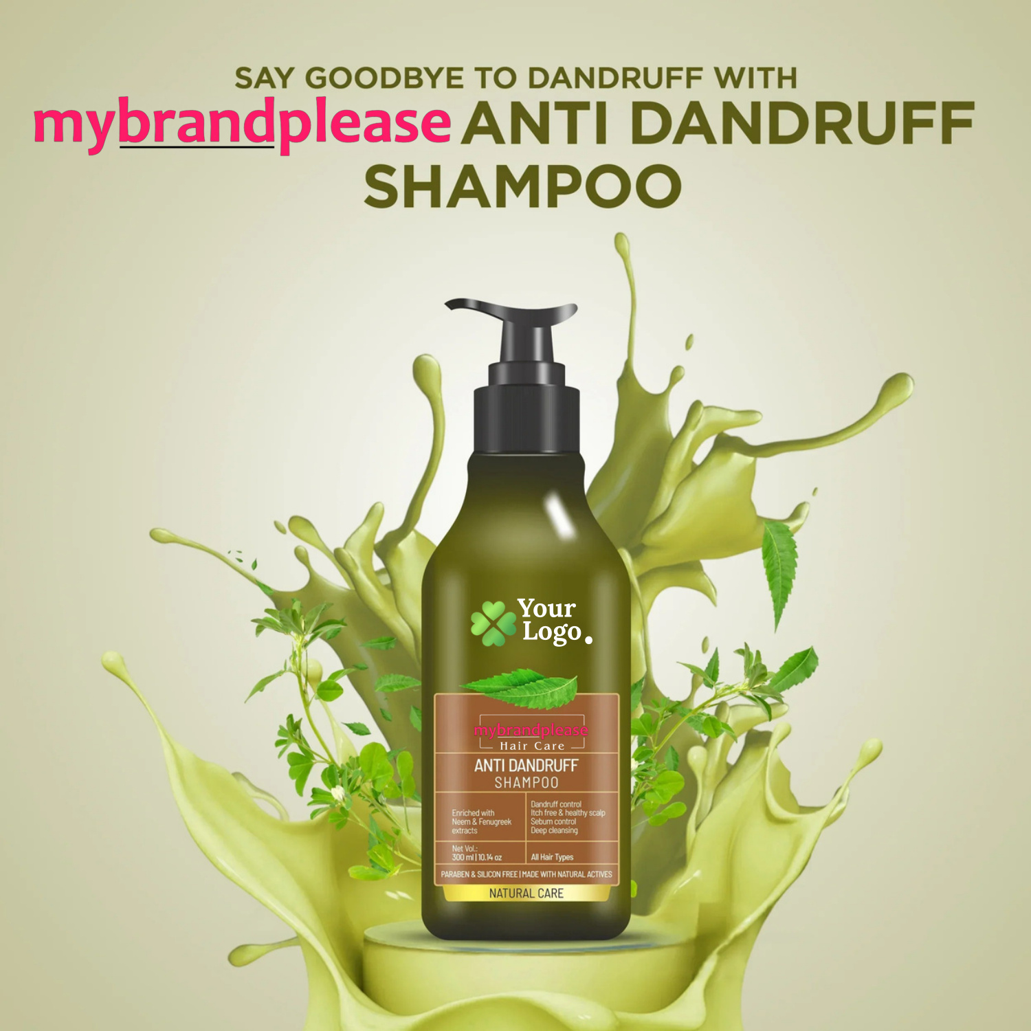 Anti Dandruff Shampoo enriched with Neem & Fenugreek Extract.
