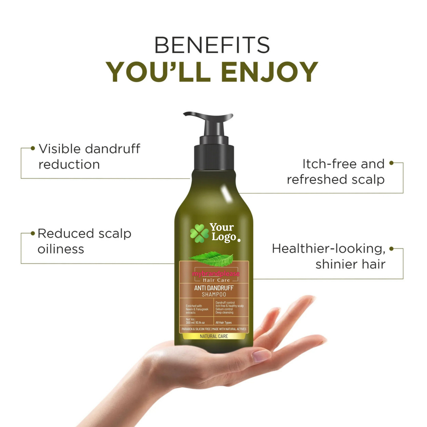 Anti Dandruff Shampoo enriched with Neem & Fenugreek Extract.