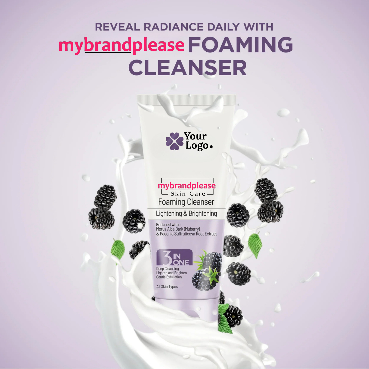 Brightening Foaming Cleanser Enriched with Mulberry & Paeonia Suffruticosa Root Extract