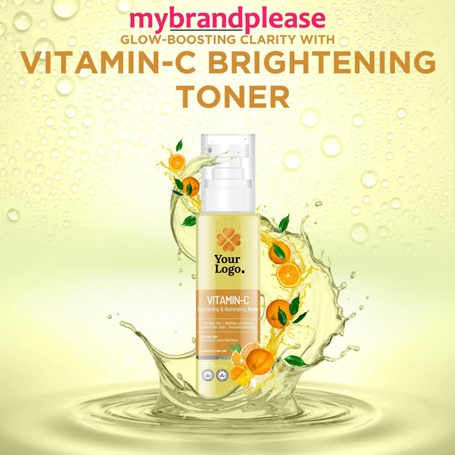 Brightening Skin Toner Enriched with Vitamin C & Lemon Peel Extract