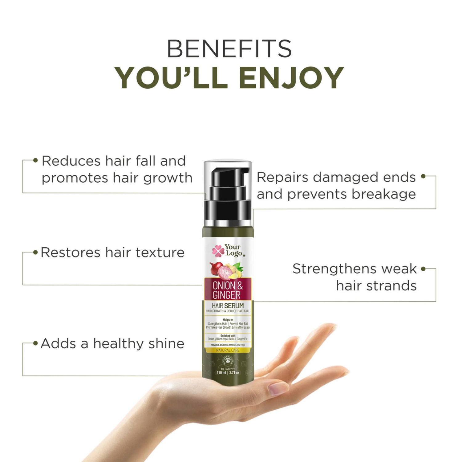 Hair Growth Serum Enriched with Onion & Ginger Extracts