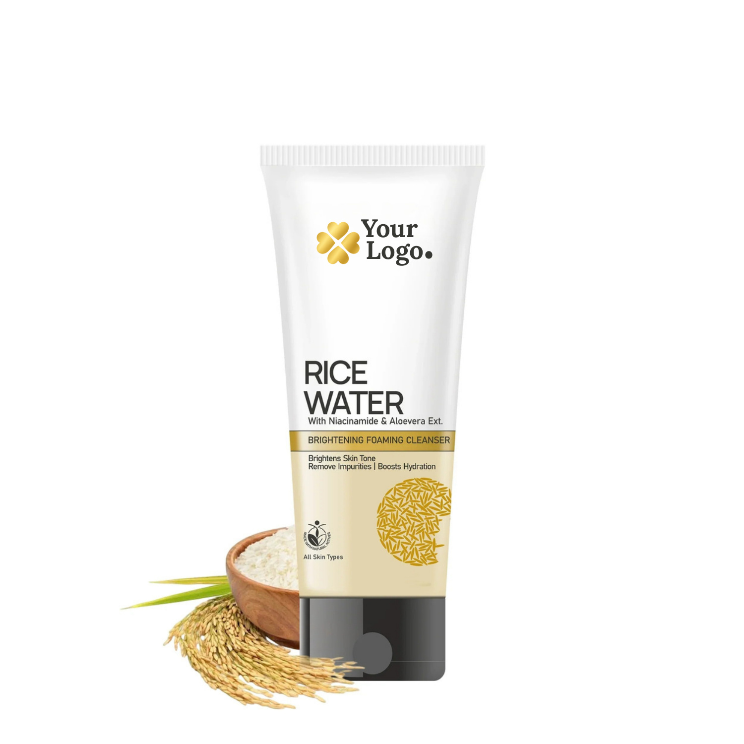 Rice Water Brightening Foaming Cleanser With Niacinamide & Aloevera Extract